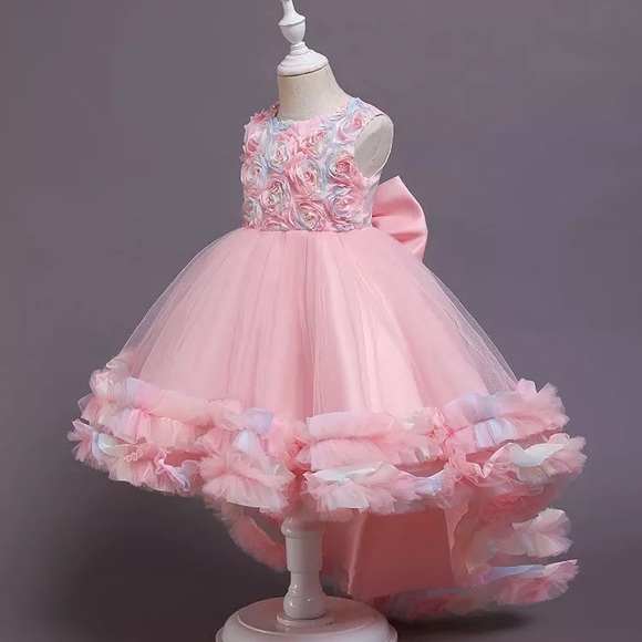 Luxury Embroidered Flower Girl Piano Dress Princess Birthday Wedding 5055 - Picture 2 of 16